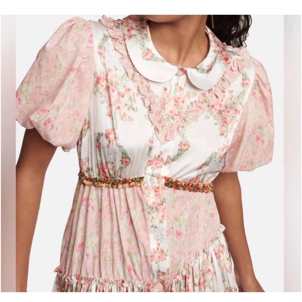 Simone Rocha Asymmetric Ruffle Patchwork Floral M… - image 5